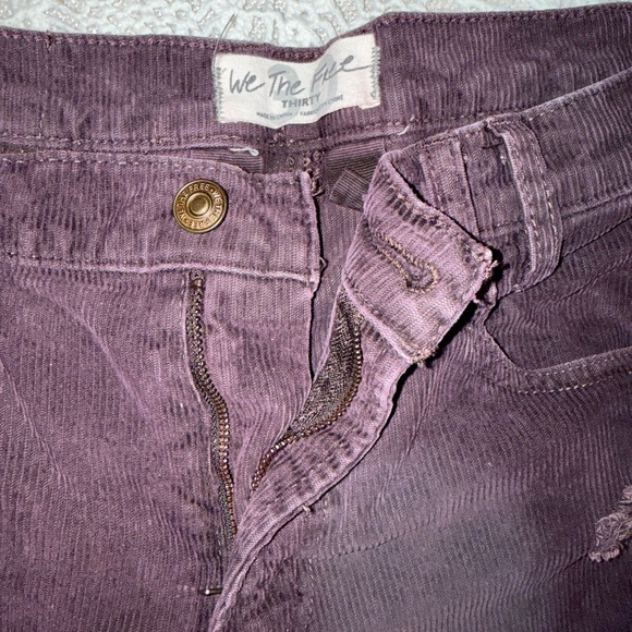 Distressed Purple Free People Corduroy Flare Pants - Picture 2 of 5
